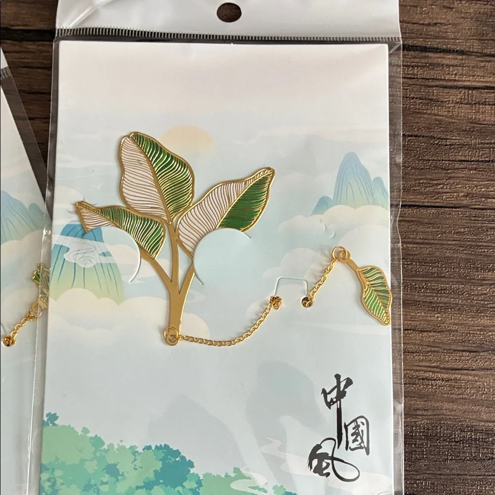 Elegant Gold Plant Bookmarks Set of 3